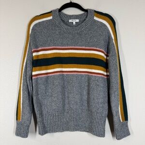 Madewell Striped Heath Pullover Sweater Gray Crewneck Multicolor Small